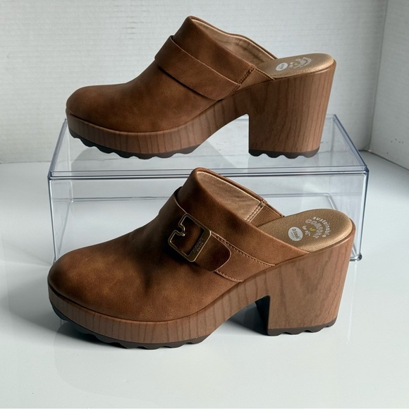 Dr. Scholl's Tan Leather Wake Up Clogs with Buckle Mules Size 9.5M - Picture 3 of 12